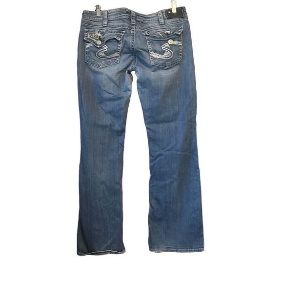 Silver Jeans Co Flare Leg Embellished Pockets Denim Jeans - Picture 10 of 10